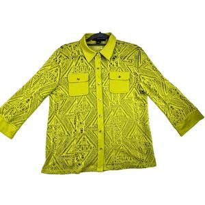Peck & Peck Women's Button up Shirt Beach Cover up Size Med